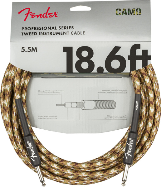 Fender Professional Series Instrument Cable (5.5m, desert camo)