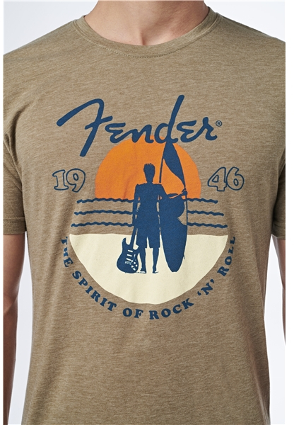 Fender Sunset Spirit T-Shirt, Olive, (Medium)