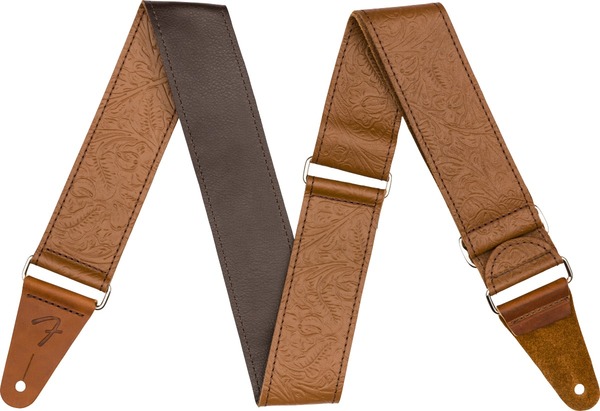 Tooled Leather Guitar Strap 2" (brown)