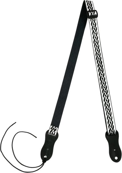 S47 Ukulele Nubuck Strap (black-silver)