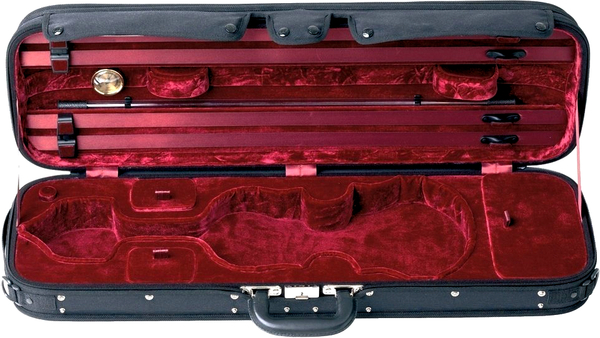Liuteria Maestro Oblong Violin Case (4/4, black/bordeaux)