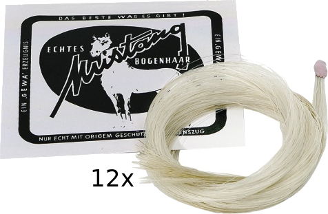 Mustang 12-Pack Violin / Viola Bow Hair (80cm / normal strength)