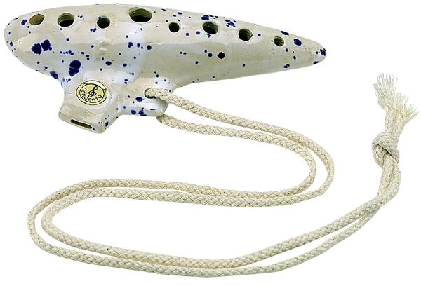 Gewa Ocarina Classic F-Tuning 18,5cm (White/blue speckled)