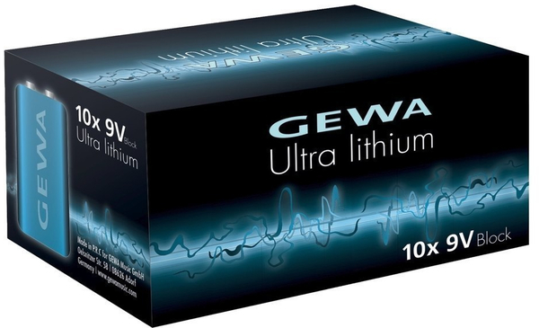 Gewa Ultra Lithium 9V Battery Block (10 batteries)