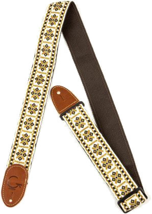 Gretsch G Brand Strap - Diamond Pattern (brown ends)