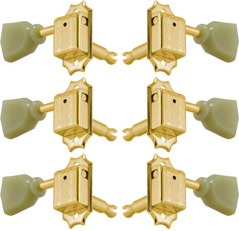 133GK Deluxe Guitar Machines with Keystone Button (3+3, gold)