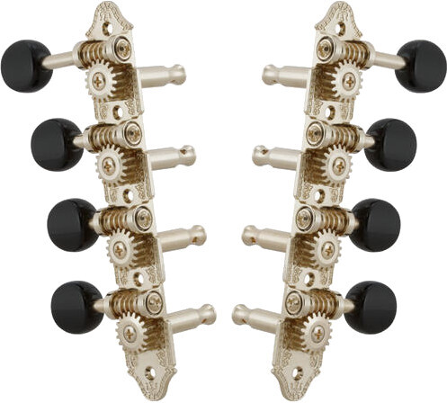 409FNB Mandolin Machine Heads, Standard 4 + 4 ("F"-style mandolins/nickel/black)