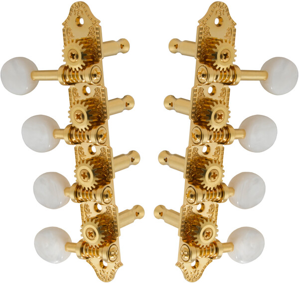 409FVG Mandolin Machine Heads Vintage 4+4, for "F"-Style Mandolins (gold)