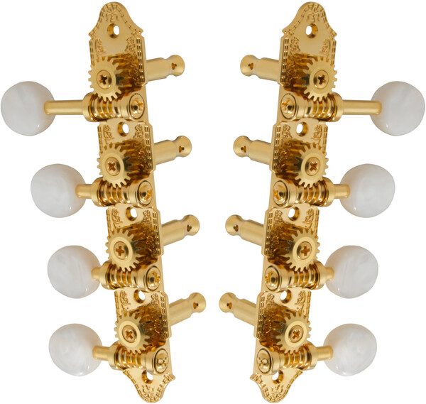 Grover 409FVG Mandolin Machine Heads Vintage 4+4, for 'F'-Style Mandolins (gold)