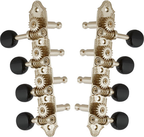 409FVNB Mandolin Machine Heads, Vintage 4 + 4 ("F"-style mandolins/nickel/black)