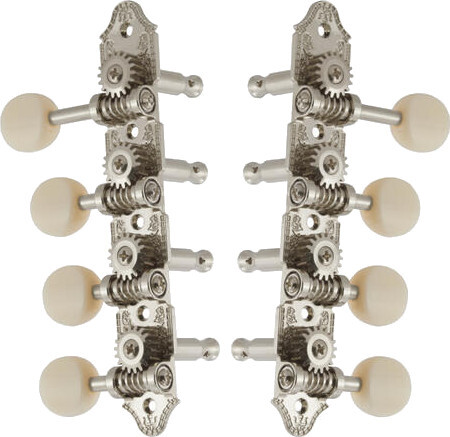 409FVNW Mandolin Machine Heads, Vintage 4 + 4 ("F"-style mandolins/nickel)