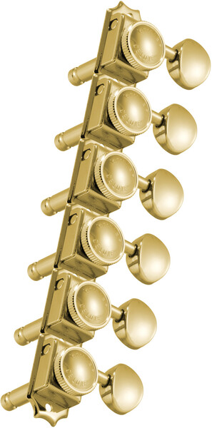 533G6 Vintage Locking Rotomatics with Metal Button (6-in-line, gold)