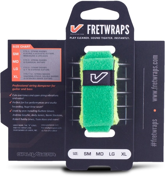 FretWrap 1-Pack large FW-1PK-GRN-LG (leaf green)
