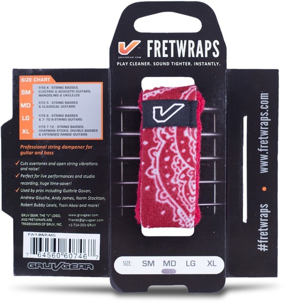 FretWrap 1-Pack large FW1-BNR-LG (bandana red)