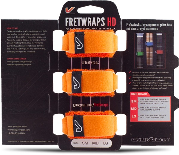 FretWrap 3-Pack large FW-3PK-ORG-LG (flare orange)