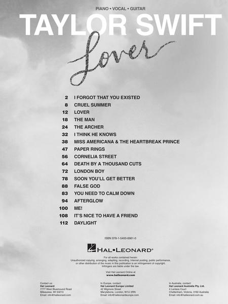 Hal Leonard Taylor Swift - Lover