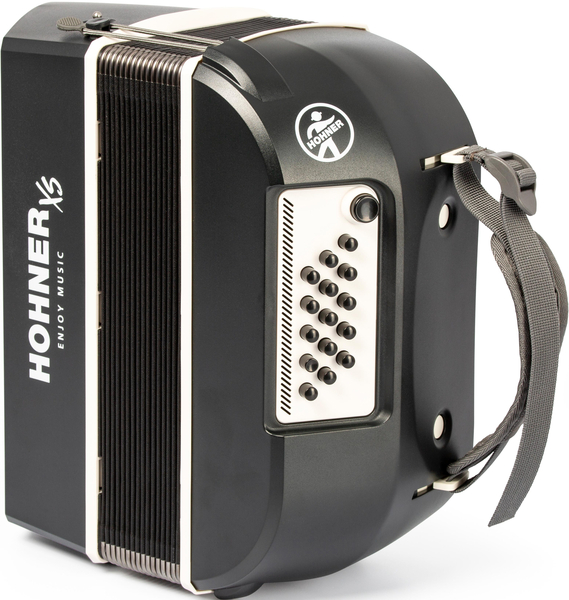 Hohner XS Button Adult Accordion / A2931 (dark grey / white, incl. gigbag)