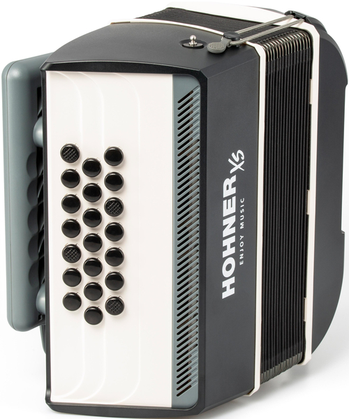 Hohner XS Button Adult Accordion / A2931 (dark grey / white, incl. gigbag)