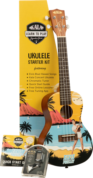 Kala Learn To Play Elvis Blue Hawai / Starter Kit