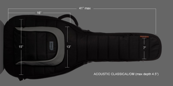 MONO Cases M80-AC-BLK Classical Guitar Case (Jet Black)