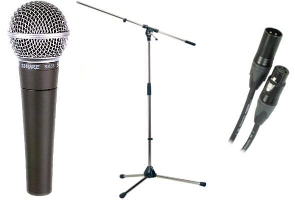 Shure SM58 + Contrik Cable 6m + K&M 210/20 Set (chrome stand)