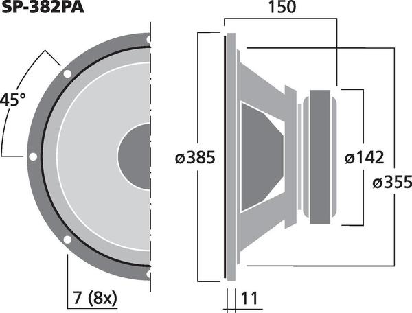 Monacor SP-382PA / Universal Woofer (150 W / 8 [Ohm])