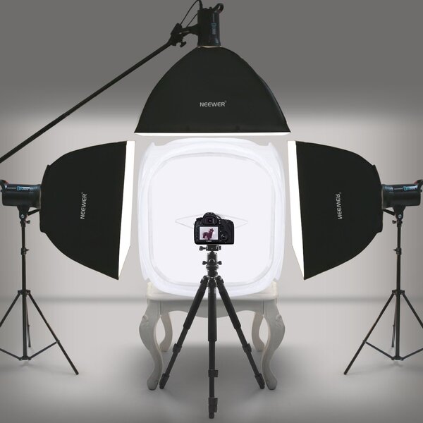 Neewer Photo Studio Shooting Tent Light Cube Kit / with 4 Colors Backdrops (Red Blue Black White)