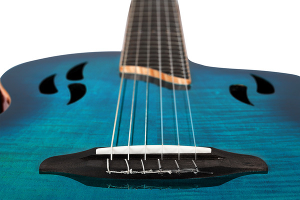 Ortega TourPlayer Deluxe Nylon Guitar (flamed maple blue)