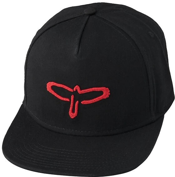 Baseball Flat Bill Hat (red bird logo, black)