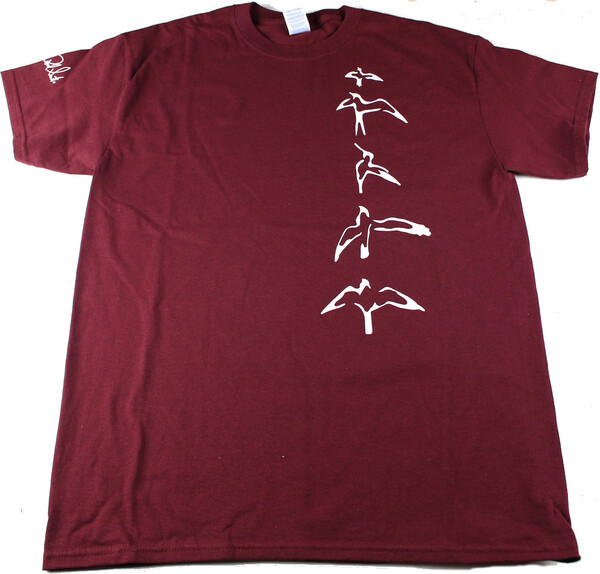 Birds T-shirt M (maroon)