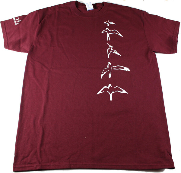Birds T-shirt S (maroon)