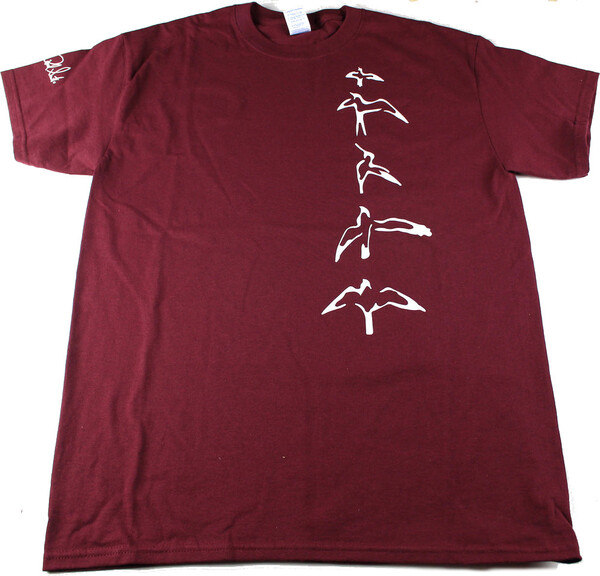 Birds T-shirt XL (maroon)