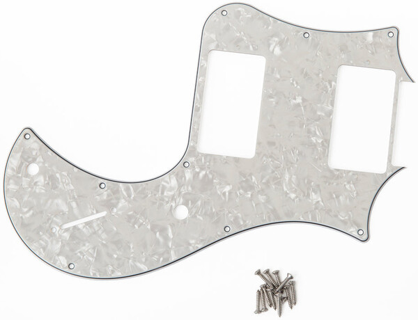 S2 Standard 24 Pickguard, 3-Ply (pearloid, black, white)