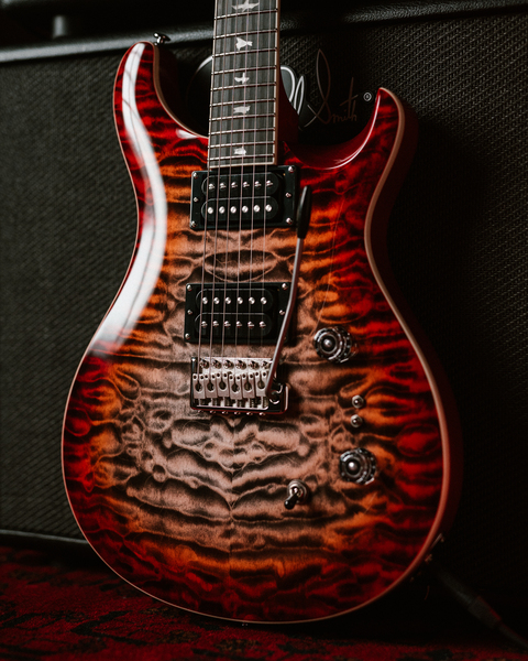 PRS SE Custom 24-08 Quilt (Charcoal Cherry Burst) | MusiX