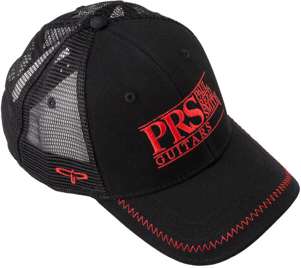 Trucker Hat with Block Logo (red/black)