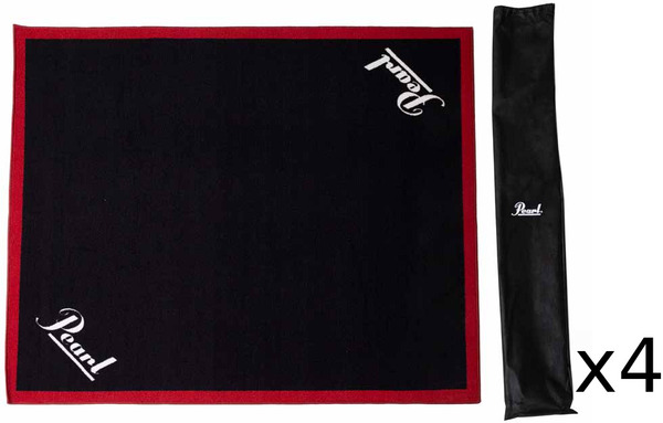 Drum Rug - Red Border Set of 4 (SM / 137cm x 168cm)