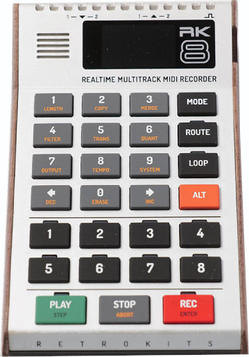 RK-008 70s Wood Real Time Multitrack MIDI Recorder (with custom walnut wood sidepanels)