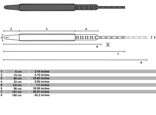 Richter Brown / Weisse Naht Guitar / Bass Strap 1010