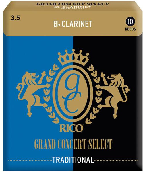 Rico Grand Concert Select Bb Clarinet 3.5 Traditional (strength 3.5, 10 pack)