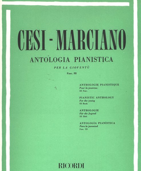Ricordi Antologia Pianista Cesi - Marciano