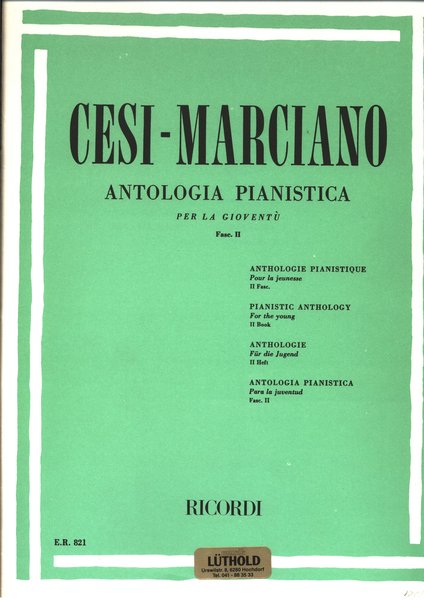 Ricordi Milano Antologia Pianista Cesi - Marciano