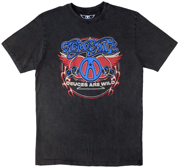 Aerosmith Unisex Stone Wash T-Shirt: Rainbow Spade (size L)