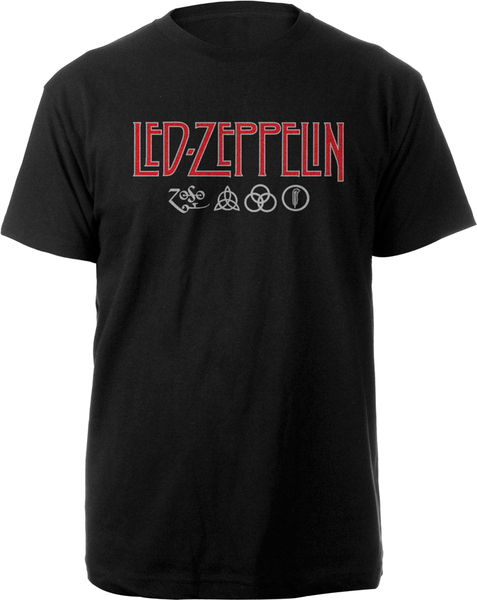 Led Zeppelin Unisex T-Shirt Logo & Symbols (size L)