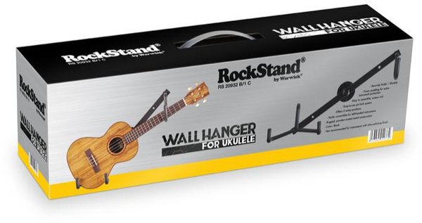 RockStand Ukulele Wall Hanger - Horizontal (black)