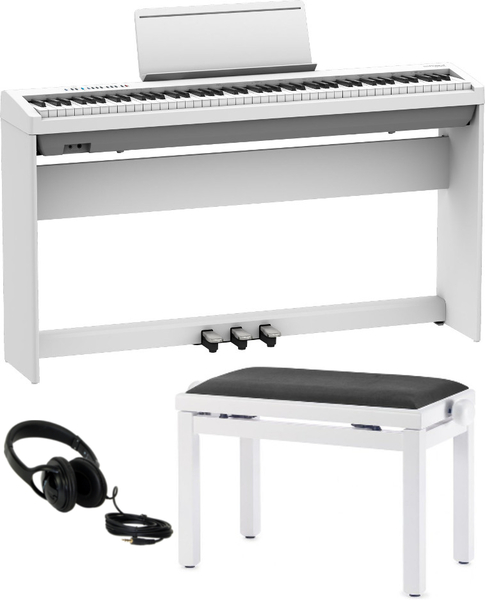 Roland FP-30X Home/Studio Bundle with Digital Piano, Stand, Pedals, Bench,  Headphones, and Cover (Black)