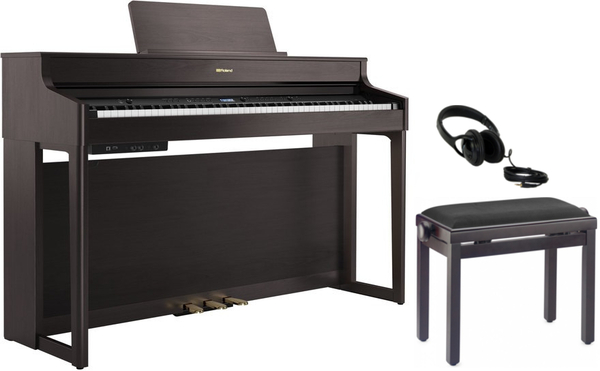 Roland HP702 Bundle (dark rosewood w/bench & headphones)