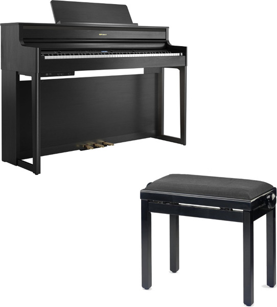 Roland HP704 Bundle (charcoal black w/bench)