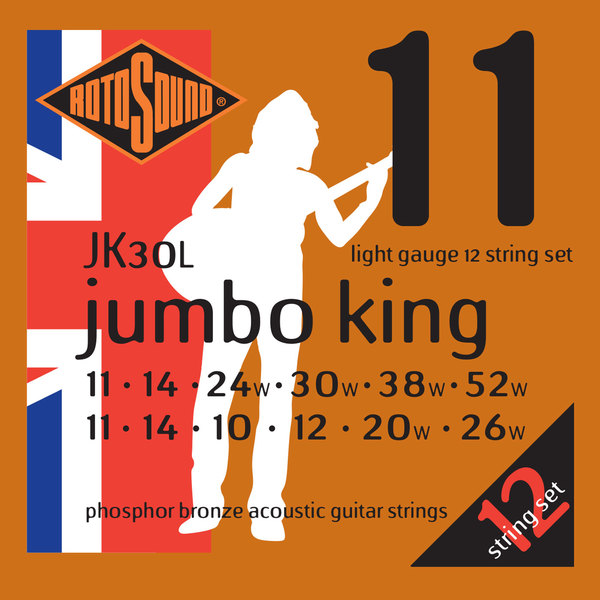 JK30L Phosphor Bronze Light (12 string set)