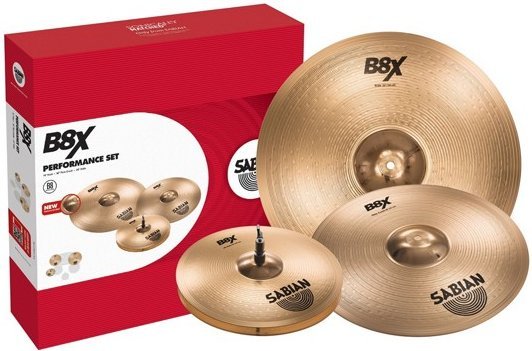 Sabian B8X Hi-Hat 14', Thin Crash 16', Ride 20' Performance Set