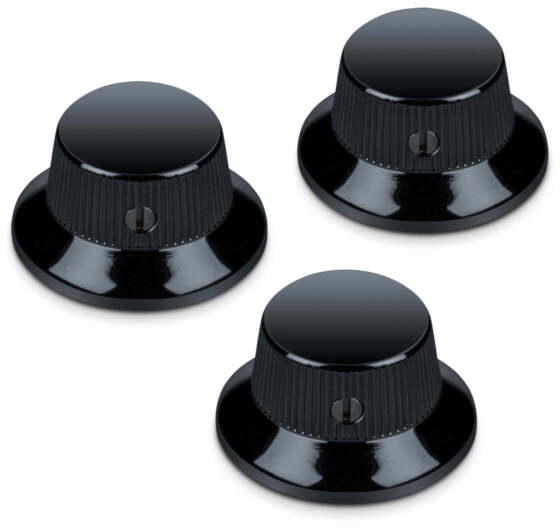 Poti Strat-Style (set of 3, black chrome)